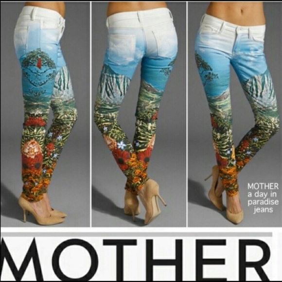 MOTHER Denim - MOTHER Multicolor Scenic Print Jeans